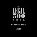 legal500 EMEA Top FIrm 2016